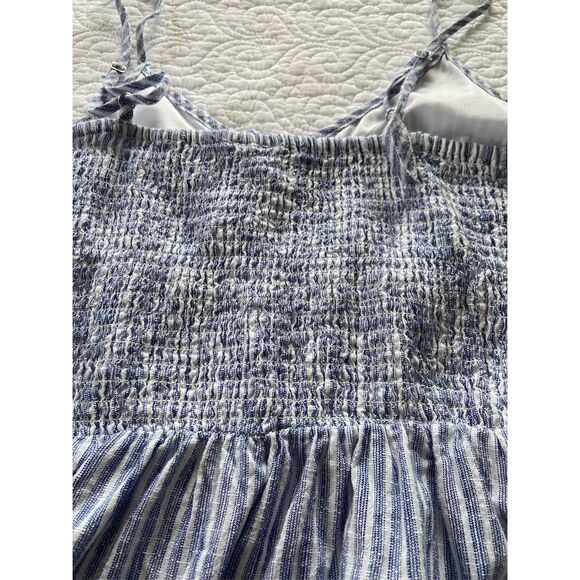 Japna Sundress Blue and White Striped Midi Sleeveless Summer Dress Size Large - Picture 8 of 10